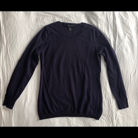 EUC Banana Republic Merino heathered plum sweater - Picture 2 of 4